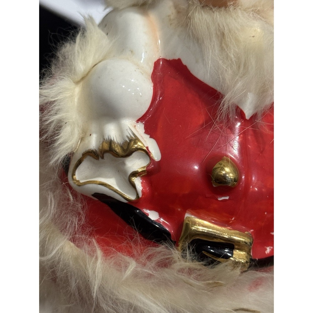 Santa Ceramic Bank 1959 Napco Bedford Ohio Vintage Made Japan Faux Fur Accent - Picture 14 of 15